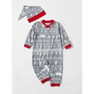 NEW PatPat Infant Toddler 12-18 Mos 2-piece Holiday Print Sleeper & Hat BUY 2 GE